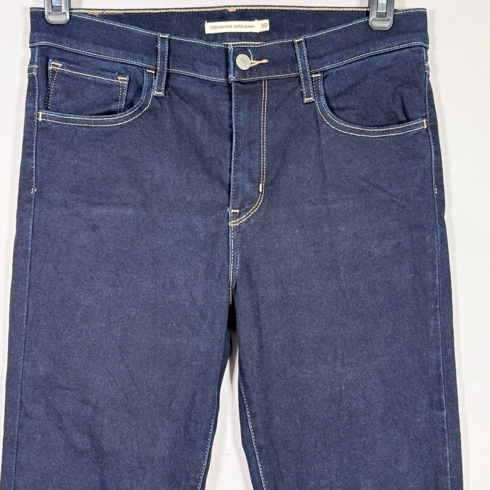 Levi's Womens 720 High Rise Super Skinny Jeans Size 30 Dark Wash Denim - Picture 2 of 6